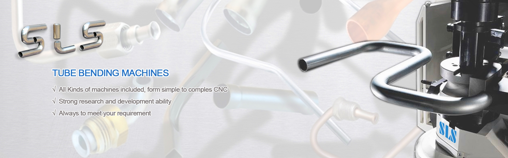 flessione del tubo. Banner 1920x600. Macchinari SLS